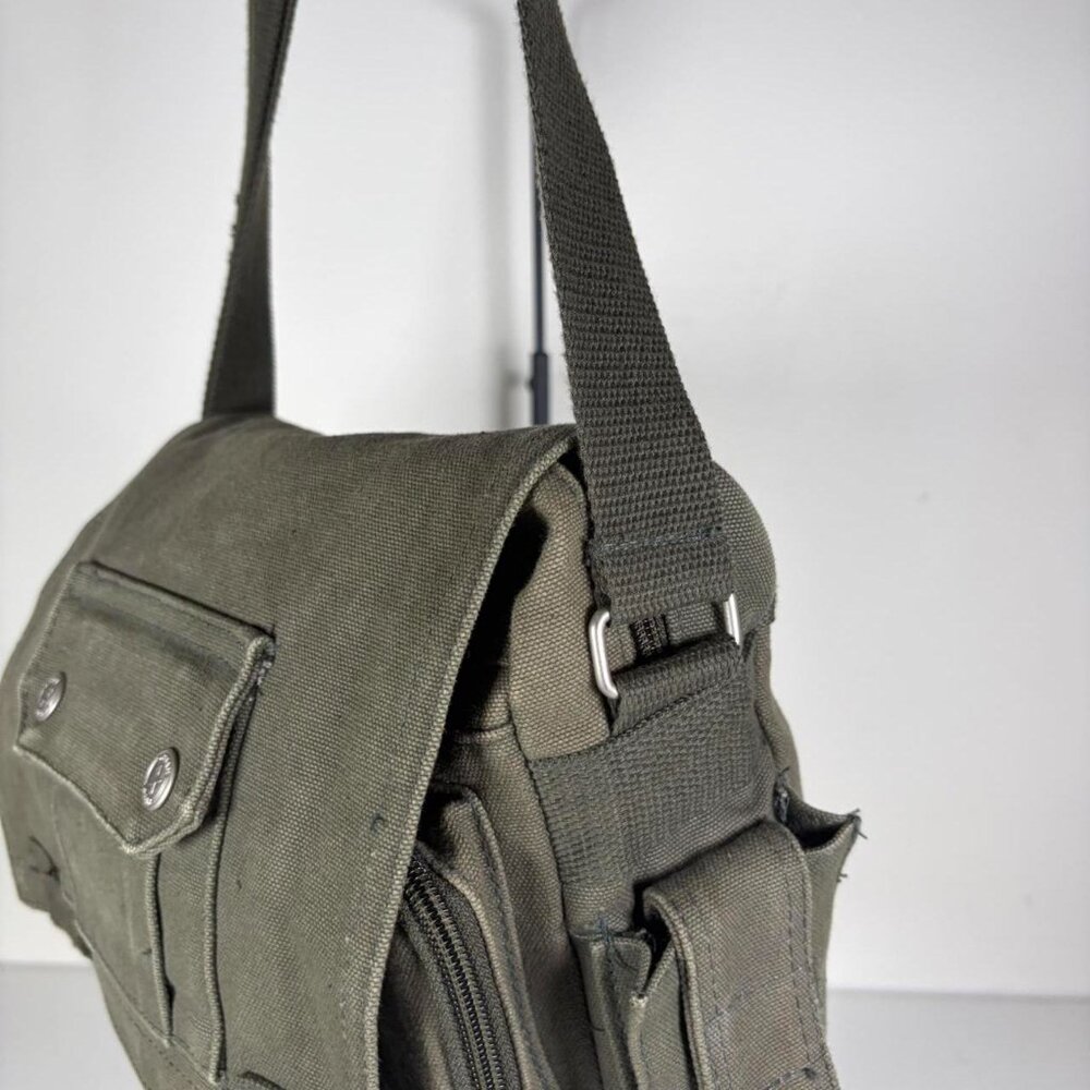 2000s Casual Streetwear Canvas Messenger Bag - Picture 2 of 4